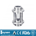 Sanitary sight glass thread end with protection cover